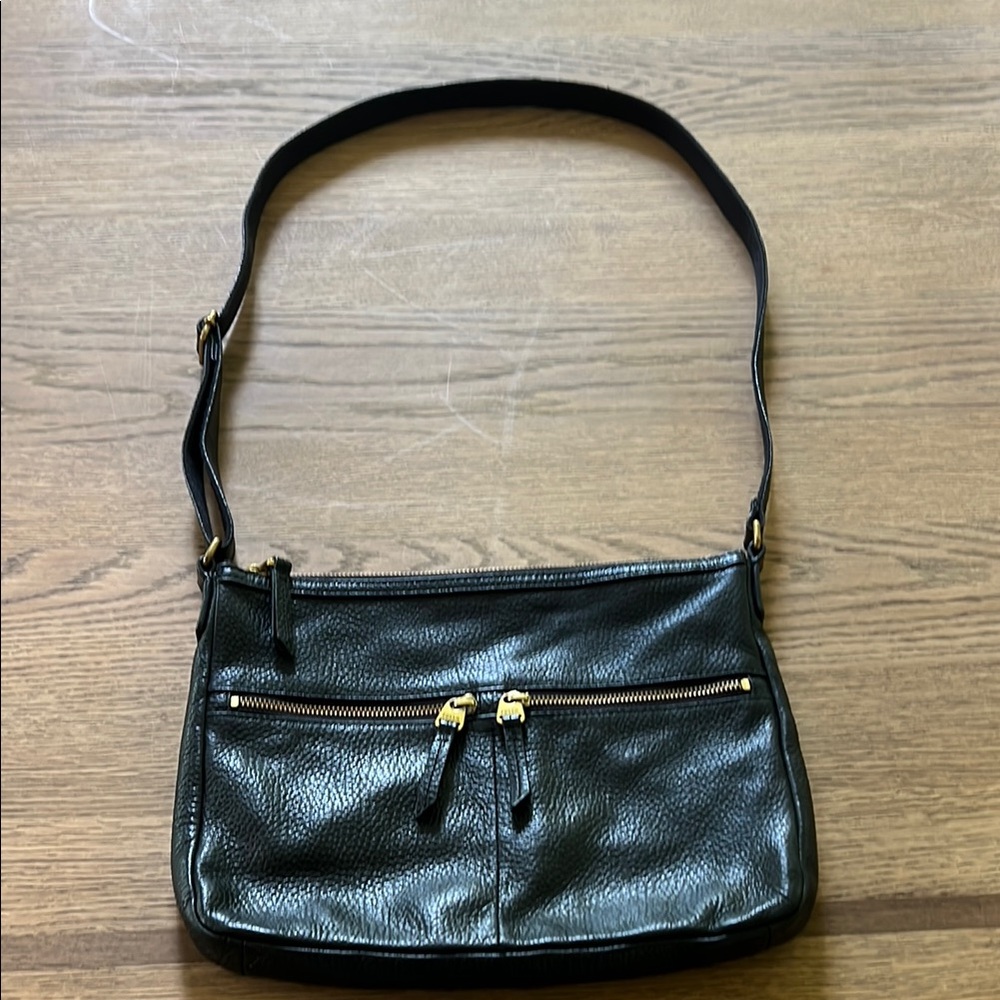 Fossil Elegant Black Leather Shoulder Bag